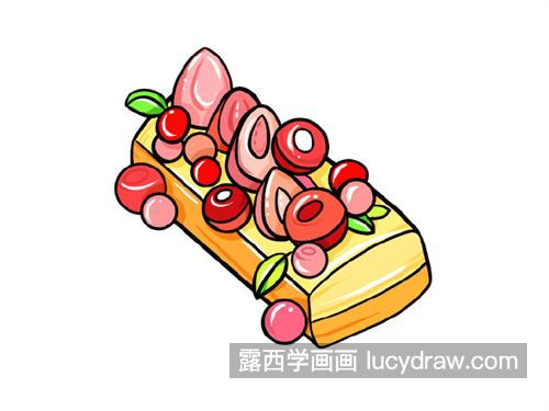 M6 米乐好看看起来又很好吃的甜品简笔画绘制教程 彩色的甜品怎么画（2）(图2)